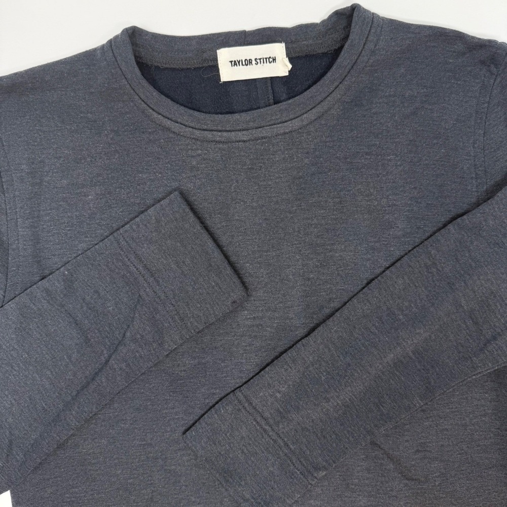 Taylor Stitch Womens XS Charcoal Gray Heather Side Zip Crewneck Sweatshirt